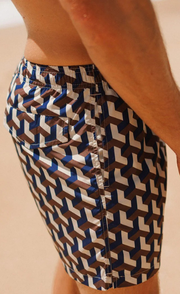 Swim Shady Cobalt Geo Swim Shorts.