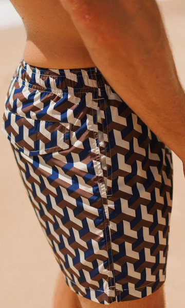 Swim Shady Cobalt Geo Swim Shorts.