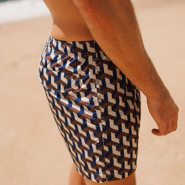 Swim Shady Cobalt Geo Swim Shorts.