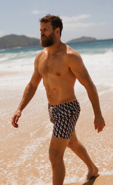 Swim Shady Cobalt Geo Swim Shorts.