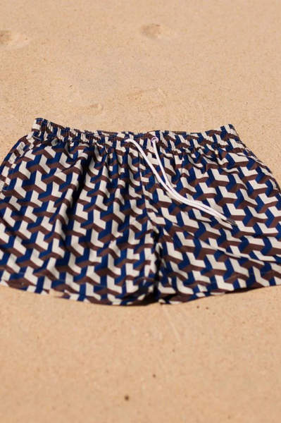 Swim Shady Cobalt Geo Swim Shorts.