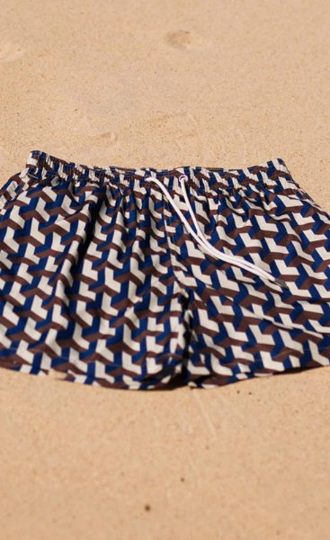 Swim Shady Cobalt Geo Swim Shorts.