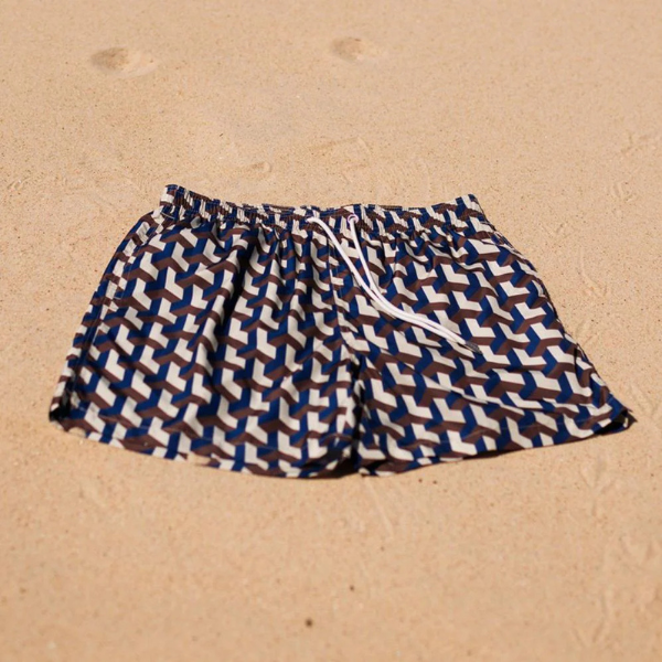Swim Shady Cobalt Geo Swim Shorts.