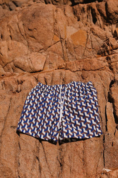 Swim Shady Cobalt Geo Swim Shorts.