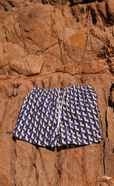 Swim Shady Cobalt Geo Swim Shorts.