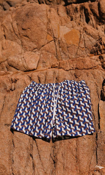 Swim Shady Cobalt Geo Swim Shorts.