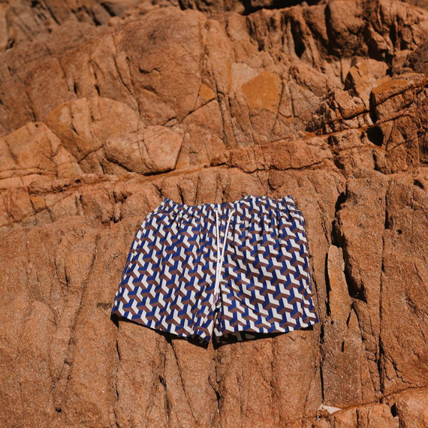 Swim Shady Cobalt Geo Swim Shorts.