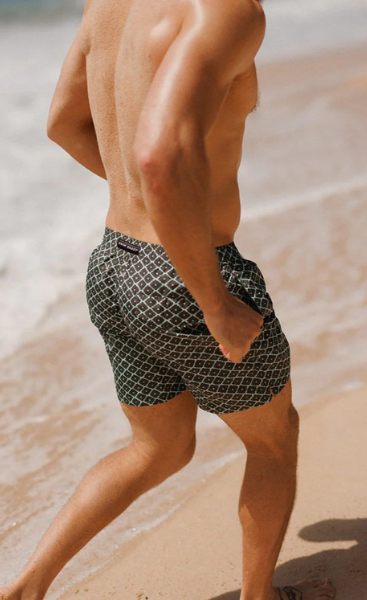 Swim Shady Evergreen Diamond Swim Shorts.