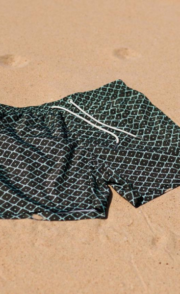 Swim Shady Evergreen Diamond Swim Shorts.