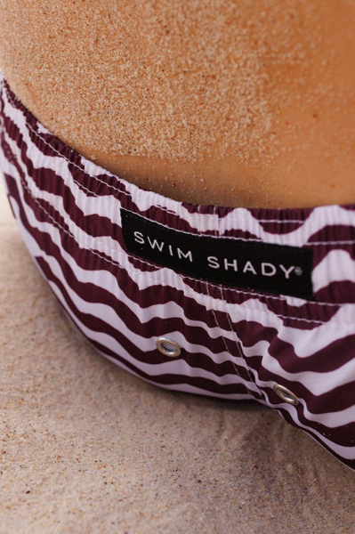Swim Shady Maroon Tide Swim Shorts.