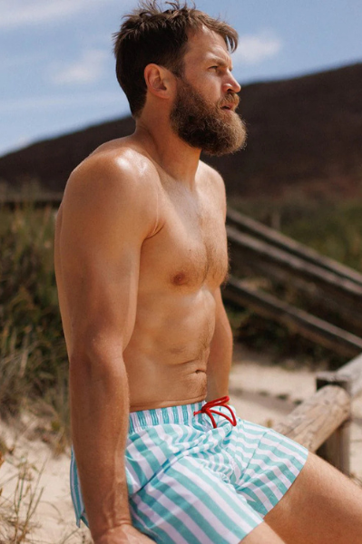 Swim Shady Mint Flare Swim Shorts.