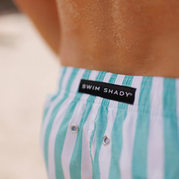 Swim Shady Mint Flare Swim Shorts.