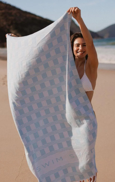 Swim Shady Ocean Current Beach Towel.