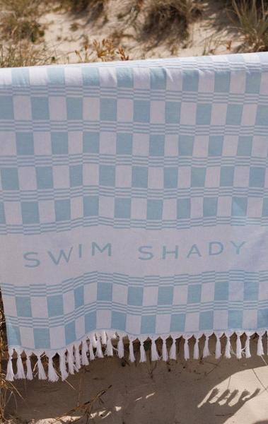 Swim Shady Ocean Current Beach Towel.