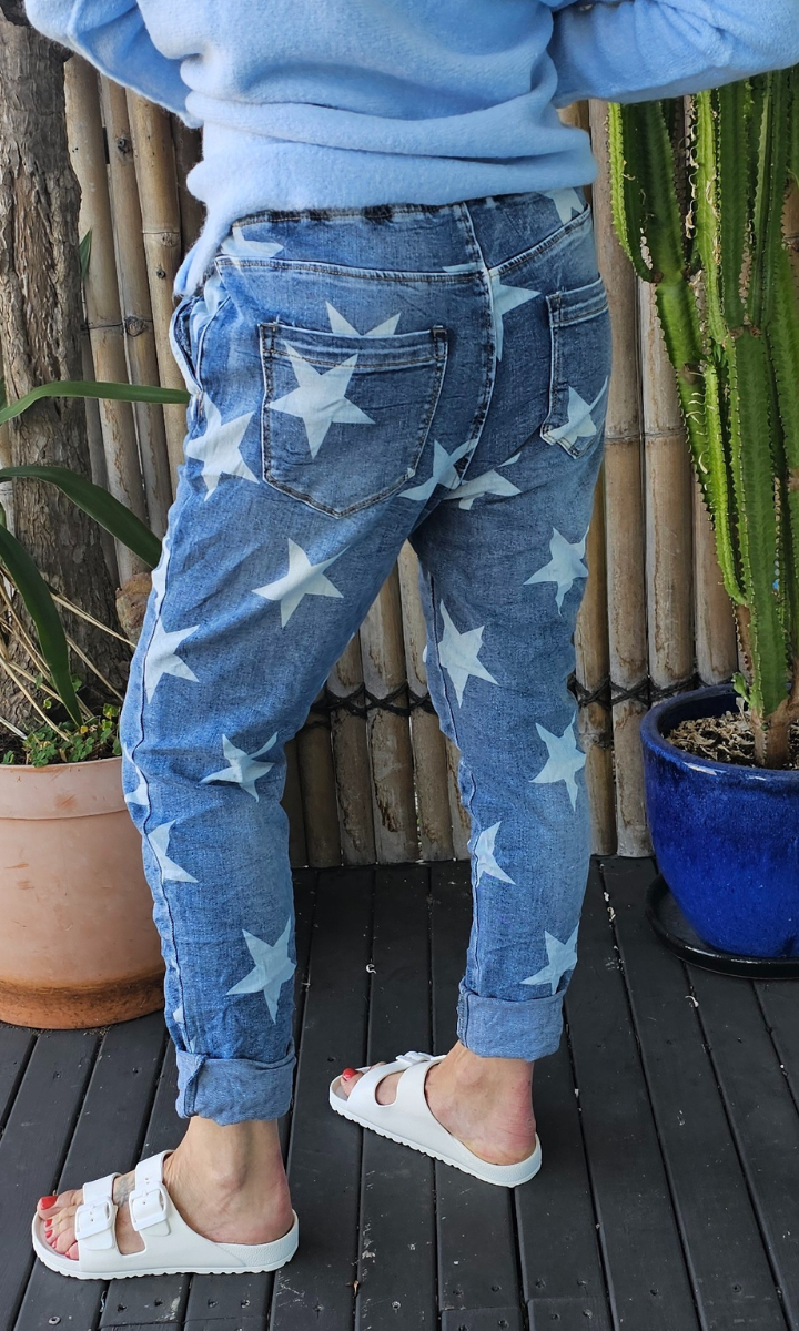 Vera May Hollywood Italian Denim Jeans Blue Star.