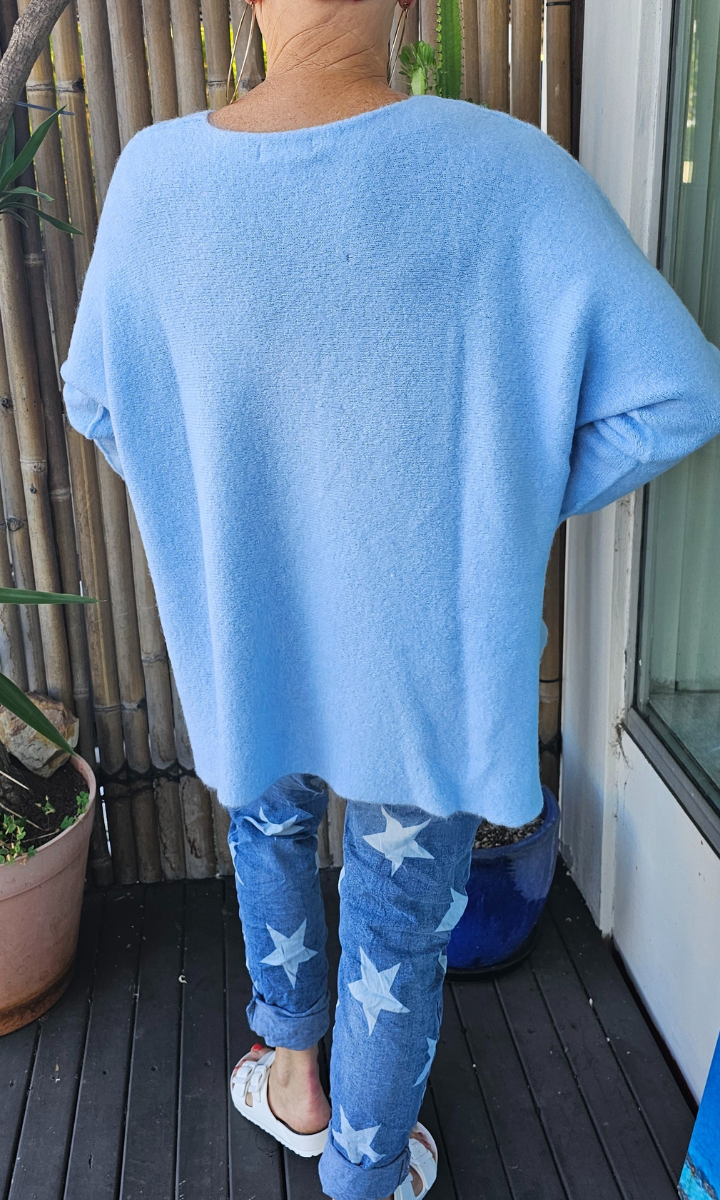 Vera May Hollywood Italian Denim Jeans Blue Star.