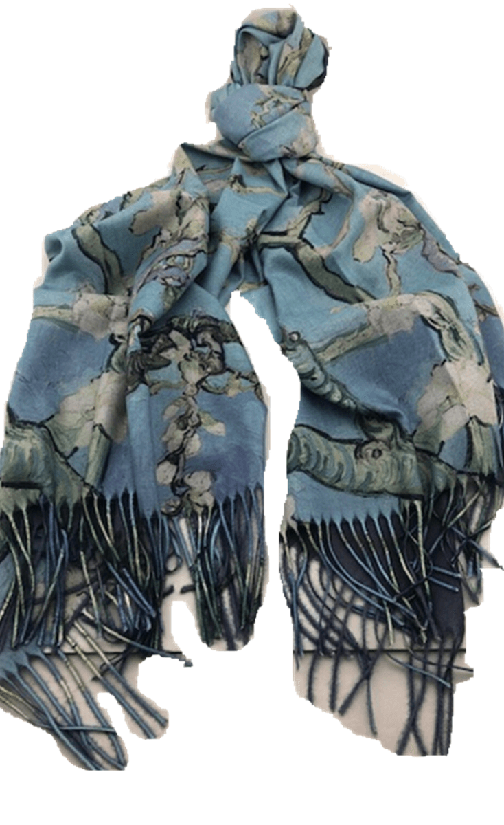 Cashmere Scarf 20% Cotton Reversible Cherry Blossom.