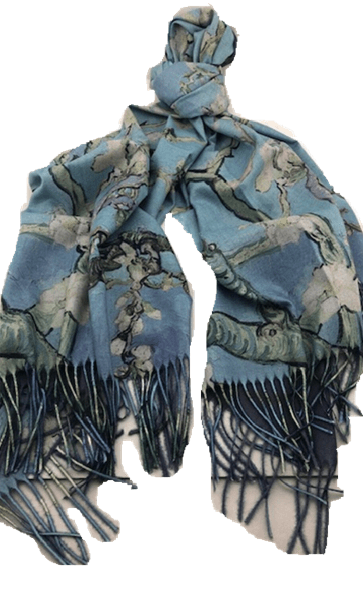 Cashmere Scarf 20% Cotton Reversible Cherry Blossom.
