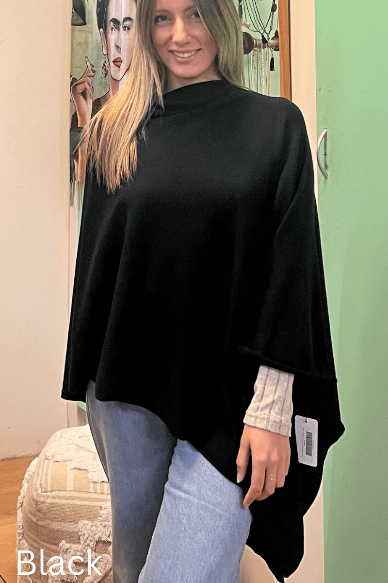 Zura Poncho Cashmere Viscose Blend - All Colours.