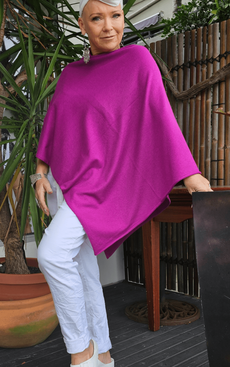Zura Poncho Cashmere Viscose Blend - All Colours.