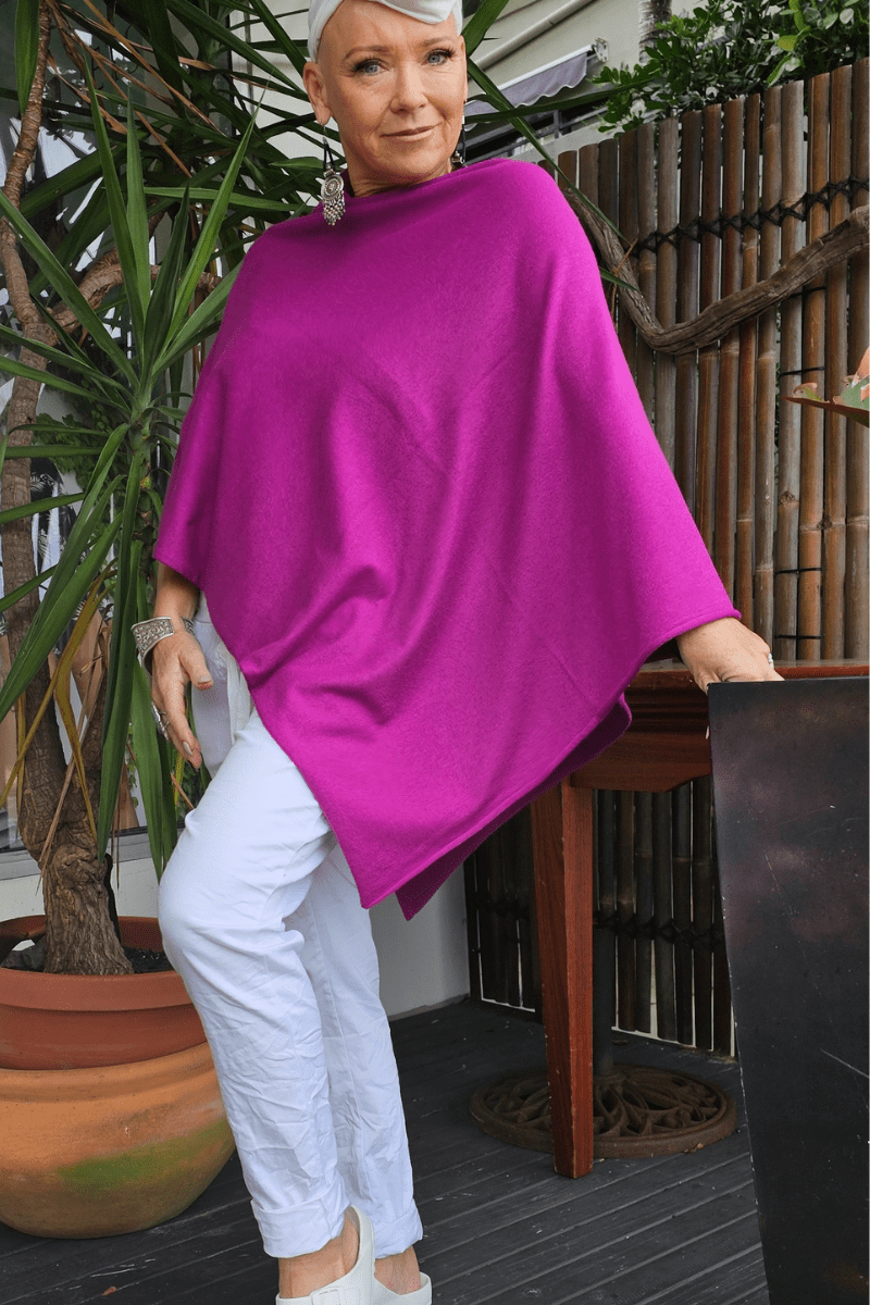 Zura Poncho Cashmere Viscose Blend - All Colours.