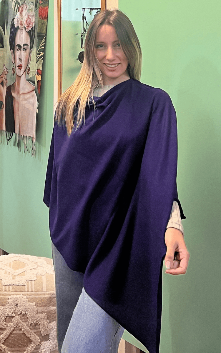Zura Poncho Cashmere Feel Wool Super Soft - Oz Resort.