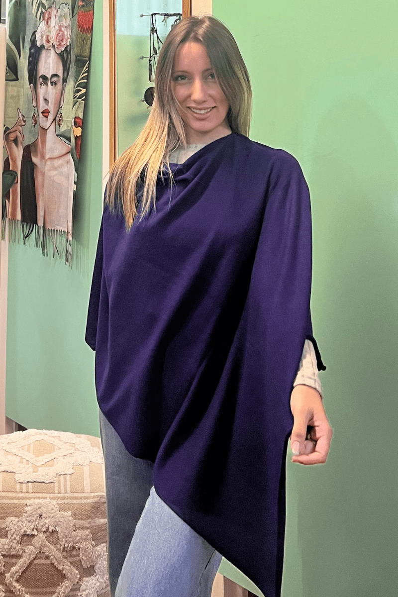 Zura Poncho Cashmere Feel Wool Super Soft - Oz Resort.