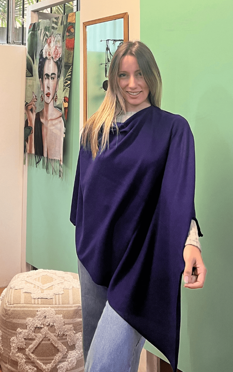 Zura Poncho Cashmere Viscose Blend - All Colours.