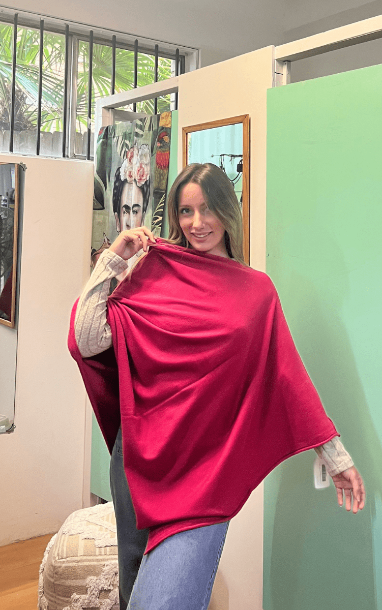Zura Poncho Cashmere Viscose Blend - All Colours.