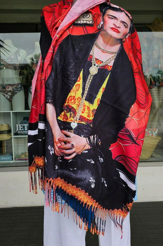 Frida Kahlo Cashmere Butterfly Reversible Scarf.