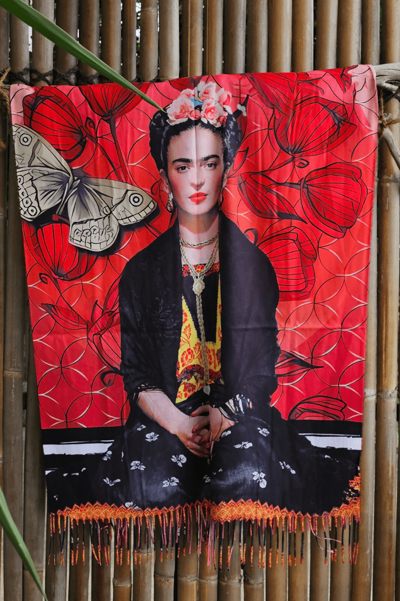 Frida Kahlo Cashmere Butterfly Reversible Scarf.