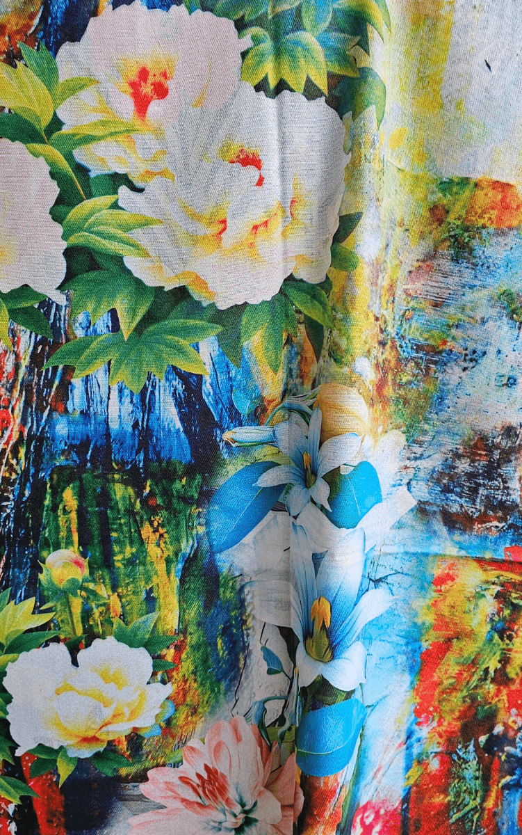 Frida Kahlo Cashmere Flowers In Hair Reversible Scarf.