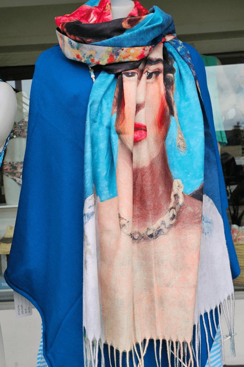 Frida Kahlo Soft Cashmere Viscose Woollen Scarf Fully Reverisble.
