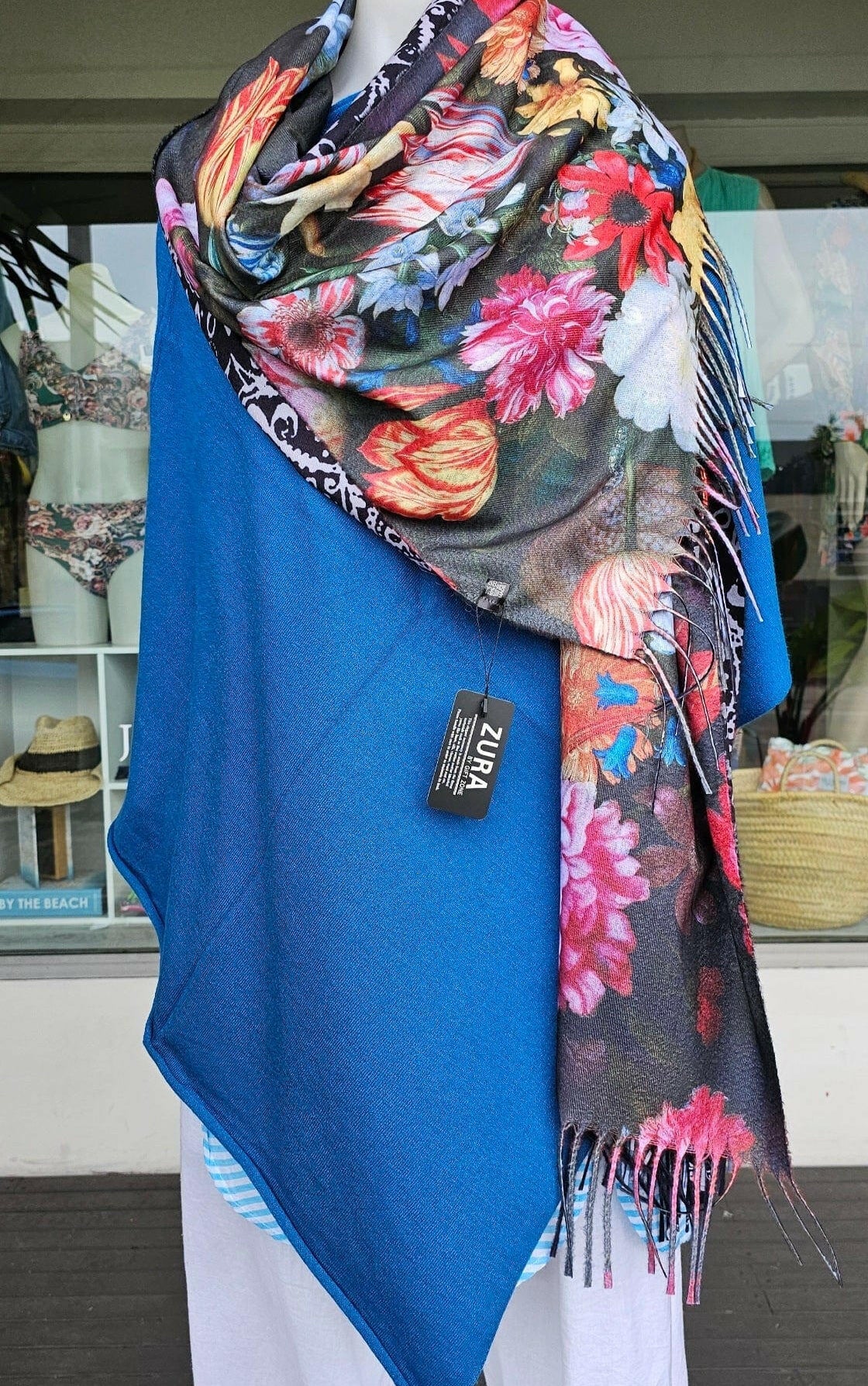 Zura Frida Kahlo Scarf Reversable Wool Scarf.