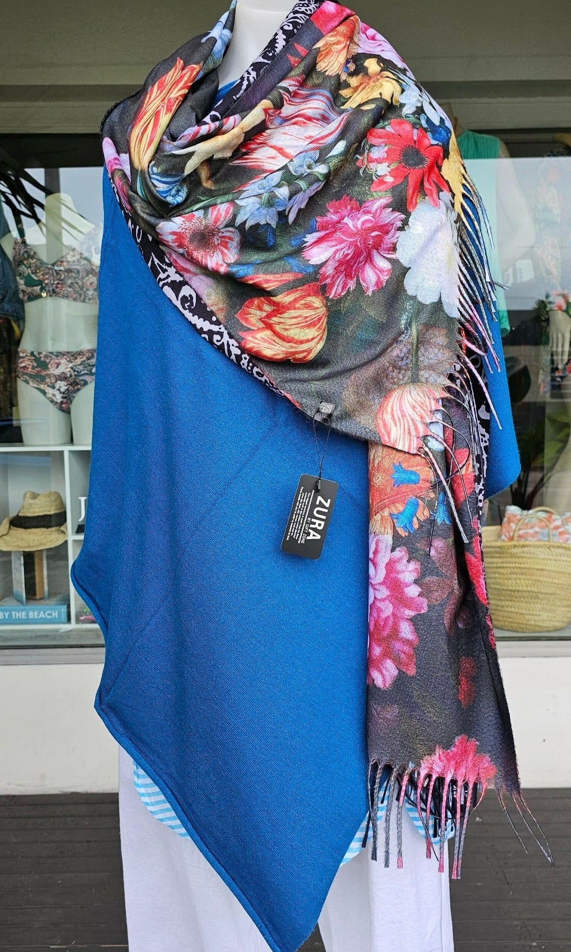 Zura Frida Kahlo Scarf Reversable Wool Scarf.