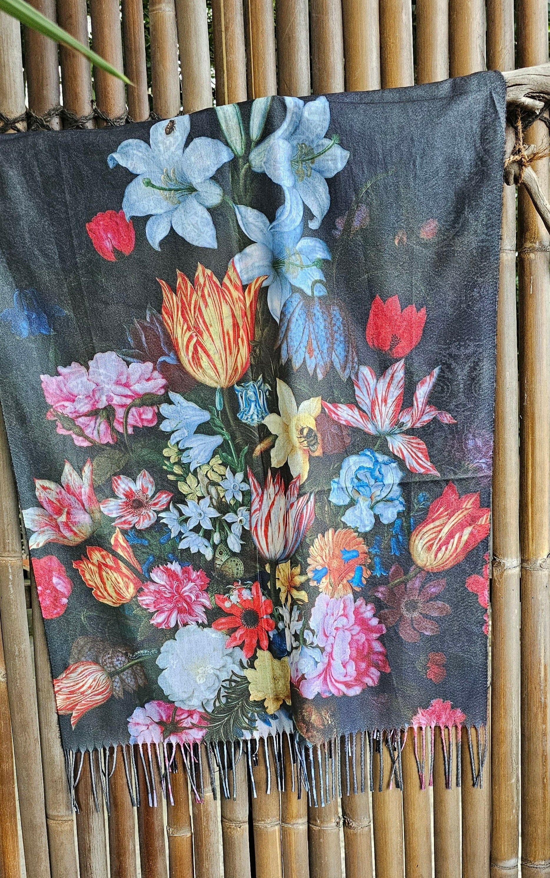 Zura Frida Kahlo Scarf Reversable Wool Scarf.