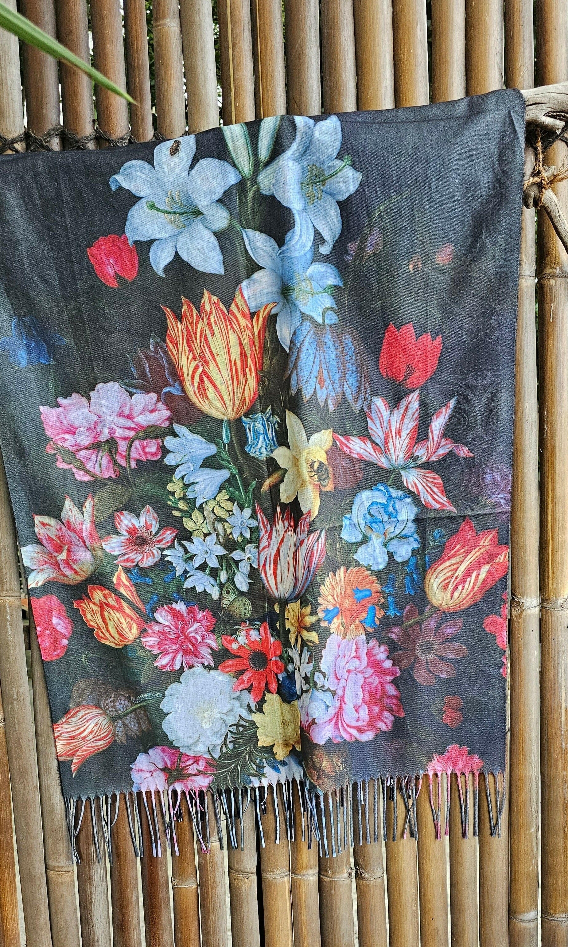 Zura Frida Kahlo Scarf Reversable Wool Scarf.