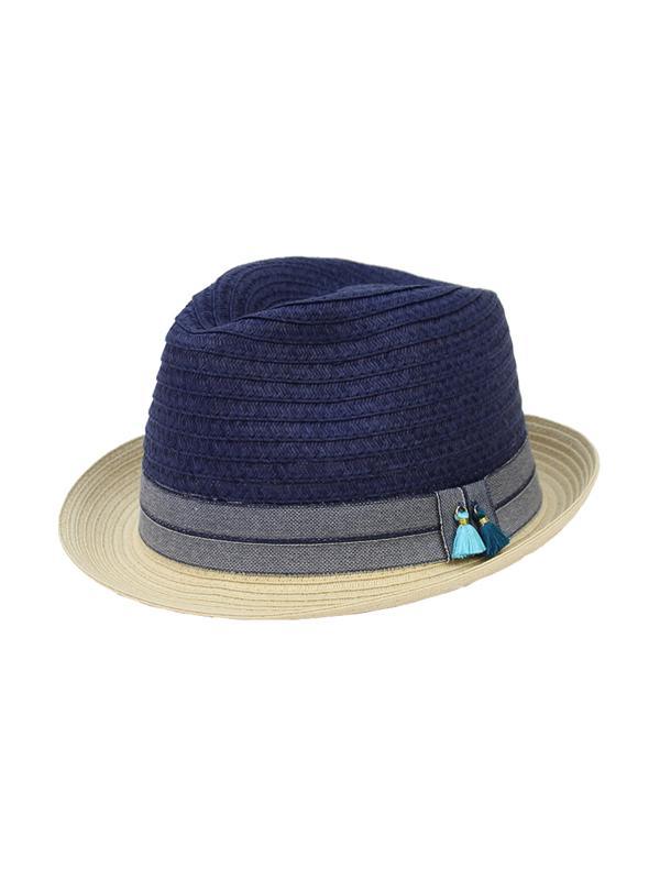 02-113B Fedora Blue Hat - Jendi Hats Jendi 