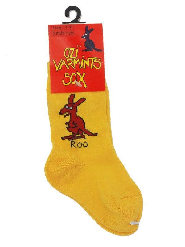 2023 Ozi Varmints Coloured Socks - 4 Colours Socks Ozi Varmints 3-6 Months Yellow 
