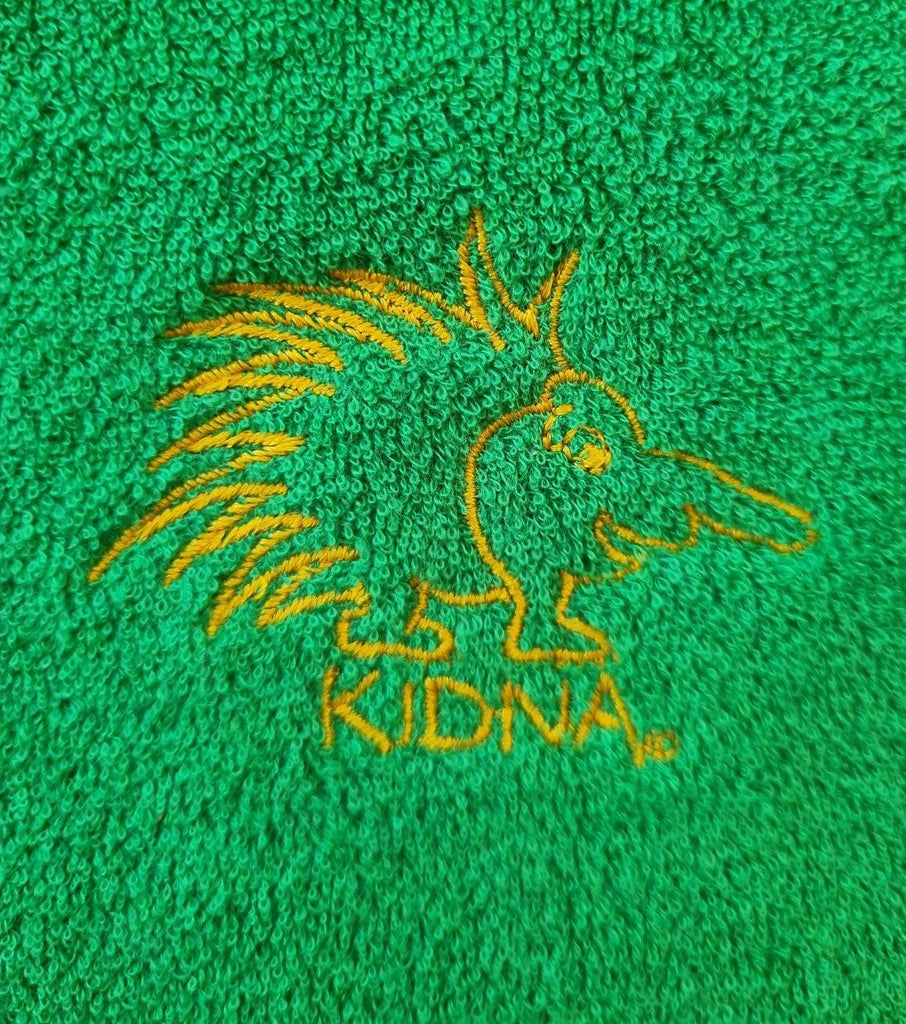 9057E Ozi Varmints Towelling Embroidered Bib - Emerald - Kidna Ozi Varmints 