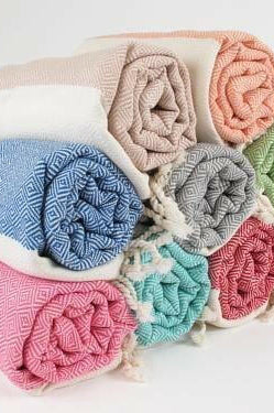 The Original Turkish Towel Peshtemal DIAMOND WEAVE - Made in Turkey.