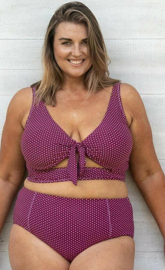 Artesands AT3772PR Polka Rococo Cezanne Bikini D-DD Cup Bikini Top - Syrah.