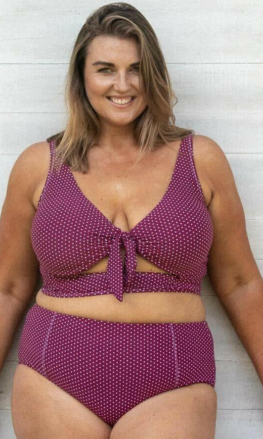 Artesands AT3772PR Polka Rococo Cezanne Bikini D-DD Cup Bikini Top - Syrah.