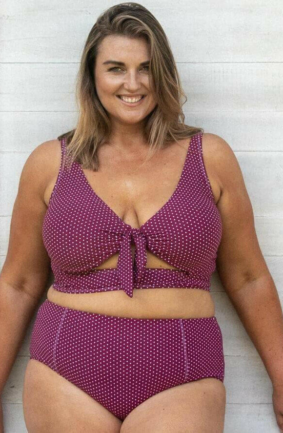 Artesands AT3772PR Polka Rococo Cezanne Bikini D-DD Cup Bikini Top - Syrah.