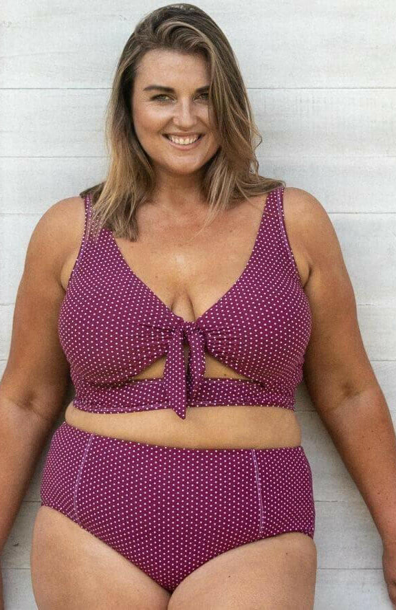 Artesands AT3772PR Polka Rococo Cezanne Bikini D-DD Cup Bikini Top - Syrah.