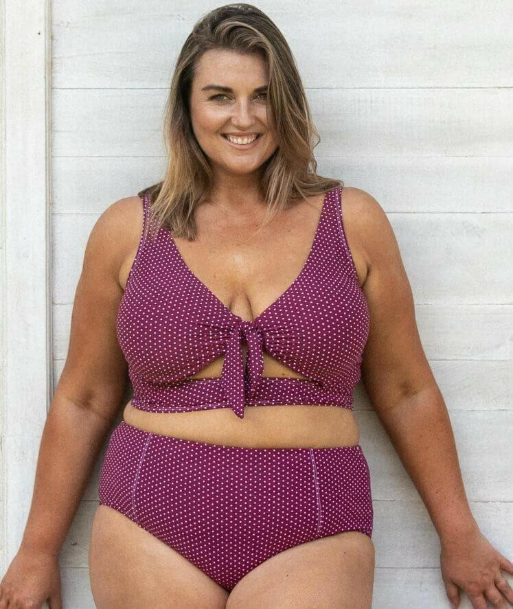 Artesands AT3772PR Polka Rococo Cezanne Bikini D-DD Cup Bikini Top - Syrah.