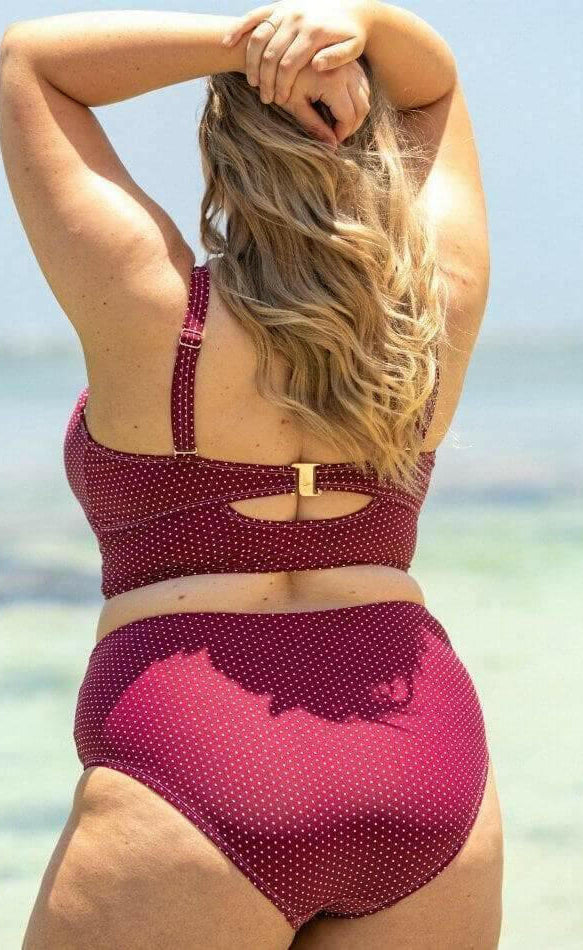 Artesands AT3772PR Polka Rococo Cezanne Bikini D-DD Cup Bikini Top - Syrah.