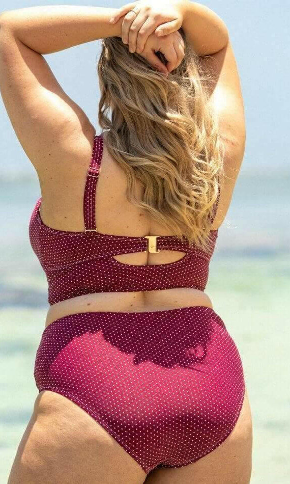 Artesands AT3772PR Polka Rococo Cezanne Bikini D-DD Cup Bikini Top - Syrah.