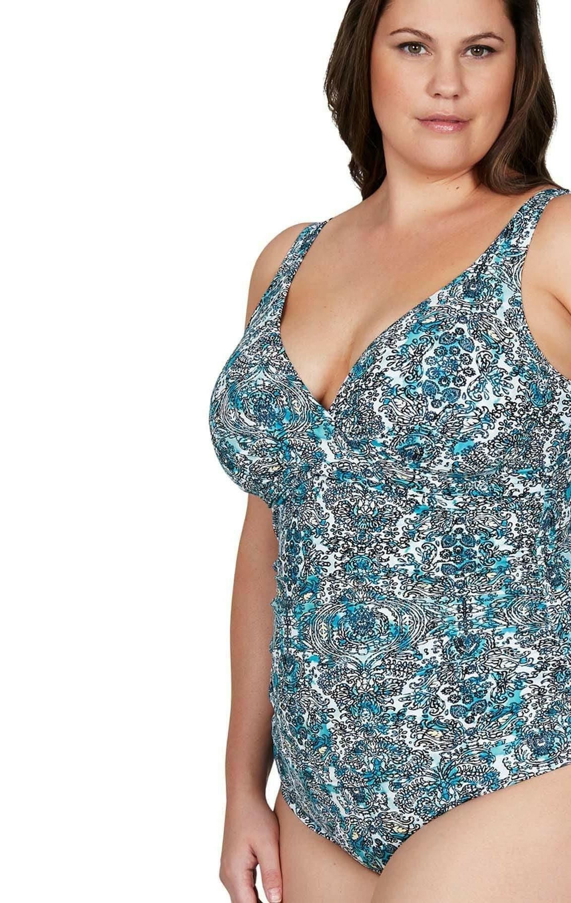 Artesands Floral Aqua Tankini Plus Size.