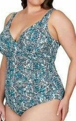 Artesands Floral Aqua Tankini Plus Size.